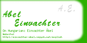 abel einvachter business card