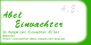 abel einvachter business card